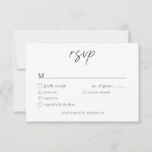 Cartons Réponse Elegant Black White Minimalist Wedding (Devant)