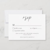 Cartons Réponse Elegant Black White Minimalist Wedding QR (Devant)