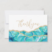 Cartons Réponse Elégant Blanc Bleu Parties scintillant or Mariage  (Dos)