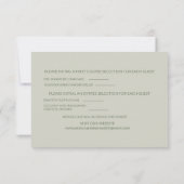 Cartons Réponse Elégant Blanc Floral Sage Vert Feuille Mariage RSV (Dos)