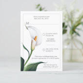 Cartons Réponse Elégant blanc ivoire Calla Lily Mariage (Debout devant)