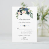 Cartons Réponse Elégant bleu bleu marine flou fleurit (Debout devant)