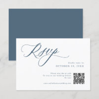 Elégant bleu Dusty QR Simple minimaliste moderne
