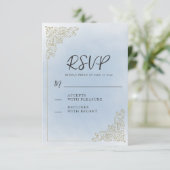 Cartons Réponse Elégant bleu Dusty Vintage (Debout devant)