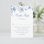 Cartons Réponse Elégant bleu Rose Garden Toile Mariage (Debout devant)
