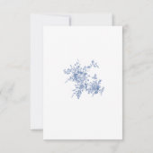 Cartons Réponse Elégant bleu Rose Garden Toile Mariage (Dos)