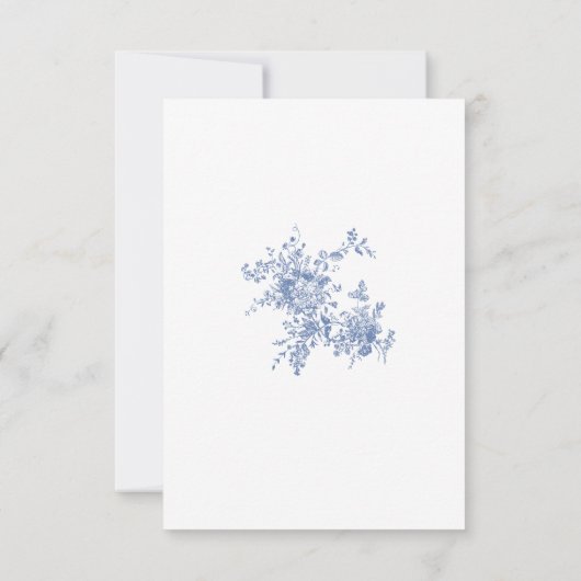 Cartons Réponse Elégant bleu Rose Garden Toile Mariage (Dos)