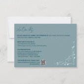 Cartons Réponse Elegant Blue Floral Wedding Details Card (Devant)