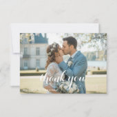 Cartons Réponse Elegant Blue Floral Wedding Thank You Card (Devant)