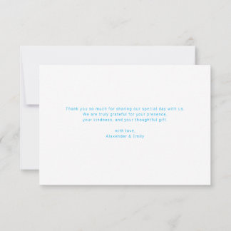Cartons Réponse Elegant Blue Floral Wedding Thank You Card