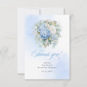 Cartons Réponse Elegant Blue Hydrangea Eucalyptus Wedding thanks (Devant)