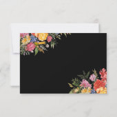 Cartons Réponse Elégant Boho Black Dutch Floral Mariage (Dos)