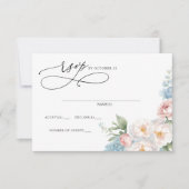 Cartons Réponse Elégant Boho été printemps Blush Floral Mariage (Devant)