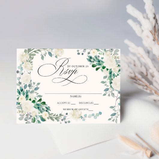 Cartons Réponse Elégant Boho été printemps ivoire Mariage floral