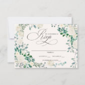 Cartons Réponse Elégant Boho été printemps ivoire Mariage floral (Devant)