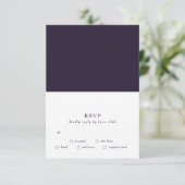 Cartons Réponse Elégant Boho foncé blanc sur Mariage violet (Debout devant)