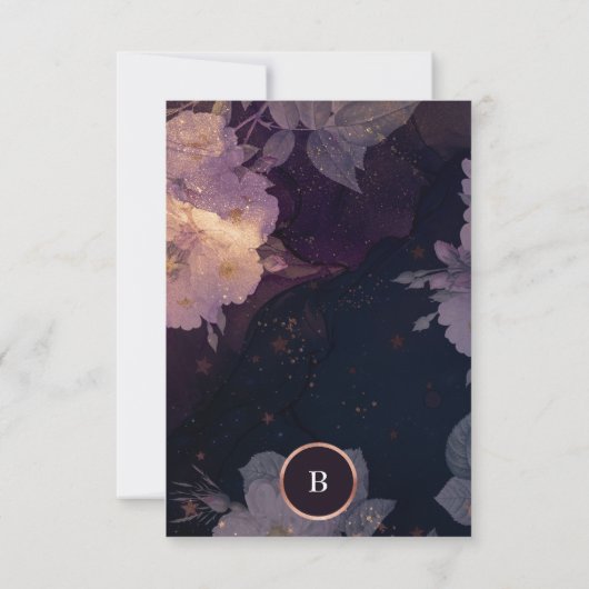 Cartons Réponse Élégant Boho foncé Rose or Arc  or Mariage (Dos)