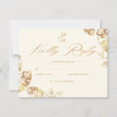 Cartons Réponse Elegant Boho | Mariage d'automne d'or (Devant)