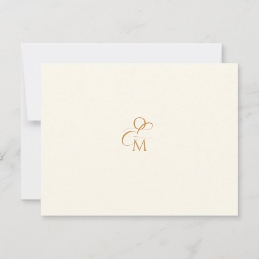 Cartons Réponse Elegant Boho | Mariage d'automne d'or (Dos)