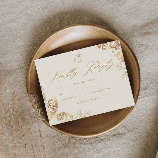 Cartons Réponse Elegant Boho | Mariage d'automne d'or