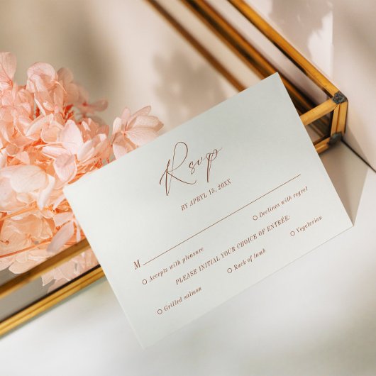 Cartons Réponse Élégant Boho minimal avec choix de repas