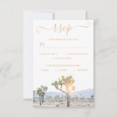 Cartons Réponse Elégant Boho Orange Custom Joshua Tree Mariage (Devant)