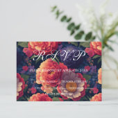 Cartons Réponse Élégant boho rouge orange violet fleuri (Debout devant)