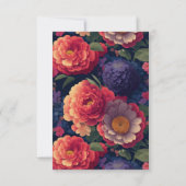 Cartons Réponse Élégant boho rouge orange violet fleuri (Dos)