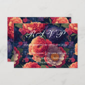 Cartons Réponse Élégant boho rouge orange violet fleuri (Devant / Derrière)