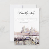 Cartons Réponse Elégant Boho Watercolor Venice Script Mariage (Devant)