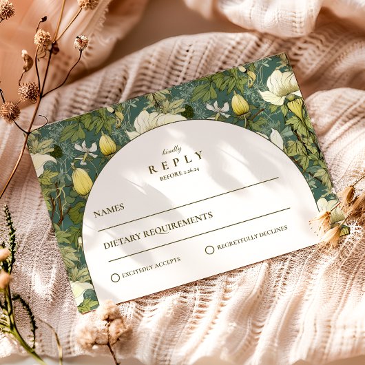 Cartons Réponse Elegant Botanical Arch Garden Wedding
