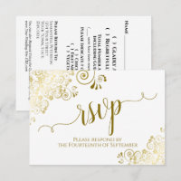 Elégant boucles d'or & Calligraphie Mariage QR Cod