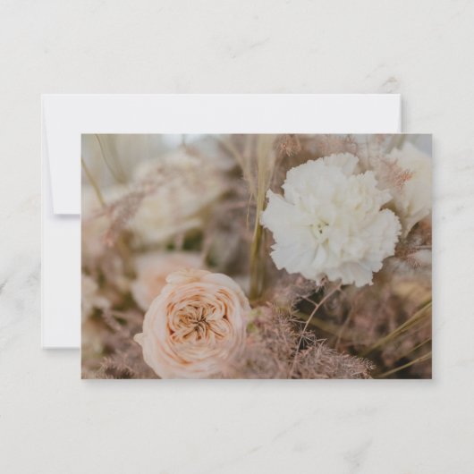 Cartons Réponse Elégant Bouquet Botanique Rose Mariage Floral (Dos)