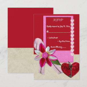 Cartons Réponse Elégant Bourgogne élégant Romantique Mariage moder