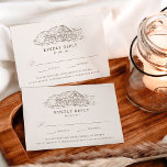 Cartons Réponse Élégant Brown Rustic Grange Mariage choix de repas<br><div class="desc">Cartes RSVP de mariage rustique avec une illustration brune esquissée d'une grange affichée en haut du dessin sur un arrière - plan crème. Personnalisez les cartes RSVP de la grange esquissée avec la date RSVP souhaitée,  acceptez/refusez le libellé et les choix de repas.</div>