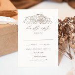 Cartons Réponse Élégant Brown Rustic Grange Mariage choix de repas<br><div class="desc">Cartes RSVP de mariage rustique avec une illustration brune esquissée d'une grange affichée en haut du dessin sur un arrière - plan crème. Les cartes RSVP de mariage de la grange comportent une "réponse gentille" en calligraphie brune élégante. Personnalisez les cartes RSVP de la grange esquissée avec la date RSVP...</div>