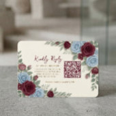 Cartons Réponse Elegant Burgundy Floral Modern QR Code Wedding