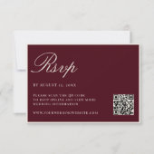 Cartons Réponse Elegant Burgundy Old Money QR Code Wedding (Devant)