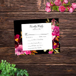 Cartons Réponse Elégant cadre floral rose bordeaux noir<br><div class="desc">Eléments : Aménagements floraux vibrants entourant un cadre noir. Polices serif élégantes avec des plumes de script. Couleurs : noir, bordeaux, rougissant, rose, prune, canneberge, vert, orange. Thèmes : élégant, boho, bothanique, bohème, romantique, sombre, moody, luxuriant, jardin, hiver, automne, romantique. Collection : Elégante collection de Mariages à cadre floral rose...</div>
