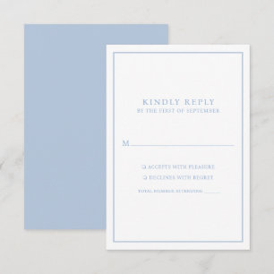 Cartons Réponse Elégant cadre minimaliste Dusty bleu