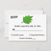 Cartons Réponse Élégant Chic Automne Vert Feuille Mariage de autom (Devant)