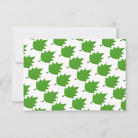 Cartons Réponse Élégant Chic Automne Vert Feuille Mariage de autom (Dos)