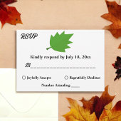 Cartons Réponse Élégant Chic Automne Vert Feuille Mariage de autom