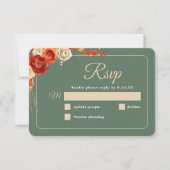 Cartons Réponse Élégant chic mariage floral à la sauge d'automne (Devant)