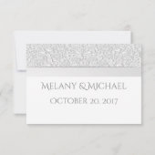 Cartons Réponse Elégant chic moderne mariage à fleurs blanches RSP (Dos)