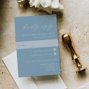 Cartons Réponse Élégant choix de repas Mariage bleu côtier