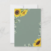 Cartons Réponse Élégant Christian Sage Green Mariage de tournesol (Dos)