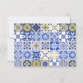 Cartons Réponse Élégant citron méditerranéen et Mariage bleu (Dos)