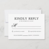 Cartons Réponse Élégant classique de script formel Monogramme Mari (Devant)