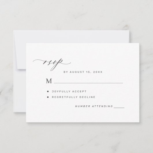 Cartons Réponse Élégant classique formel ou code QR en ligne maria (Devant)